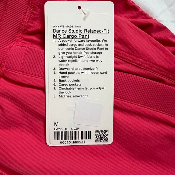 Lululemon Dance Studio Relaxed-Fit Cargo Pants -- Pink -- Size Medium -- NWT - Picture 5 of 7